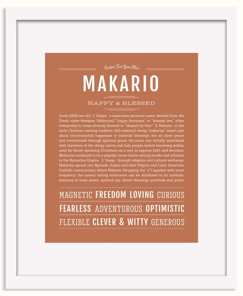 Frame Options | Terra Cotta | White Frame, Matted