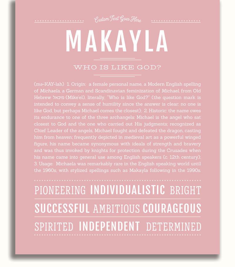 Makayla | Name Art Print - Personalized Custom Gifts – Name Stories