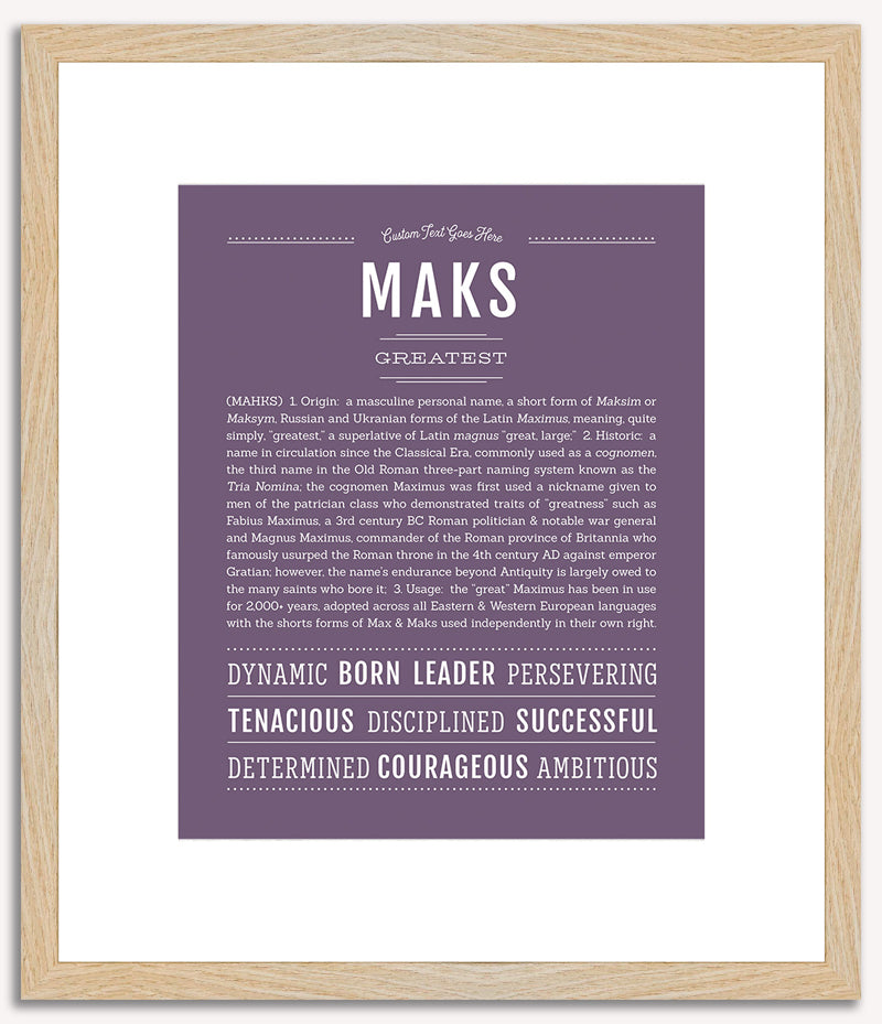 Name Stories® | Personalized Name Meaning Art Prints – Maks