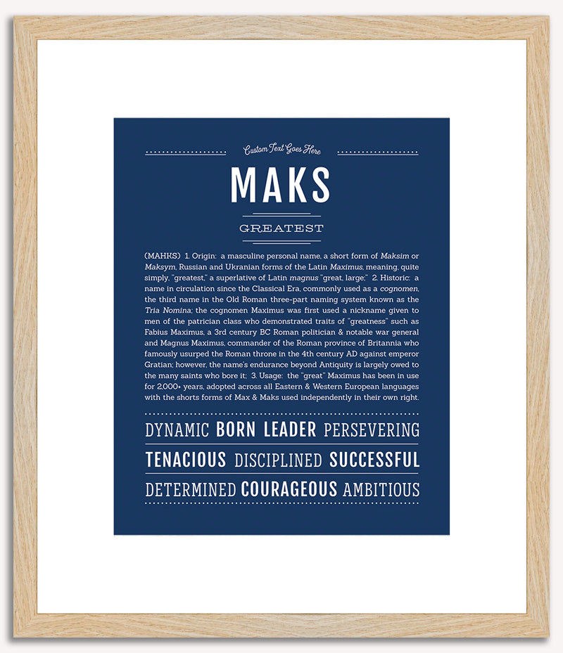 Name Stories® | Personalized Name Meaning Art Prints – Maks