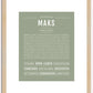 Maks | Name Art Print