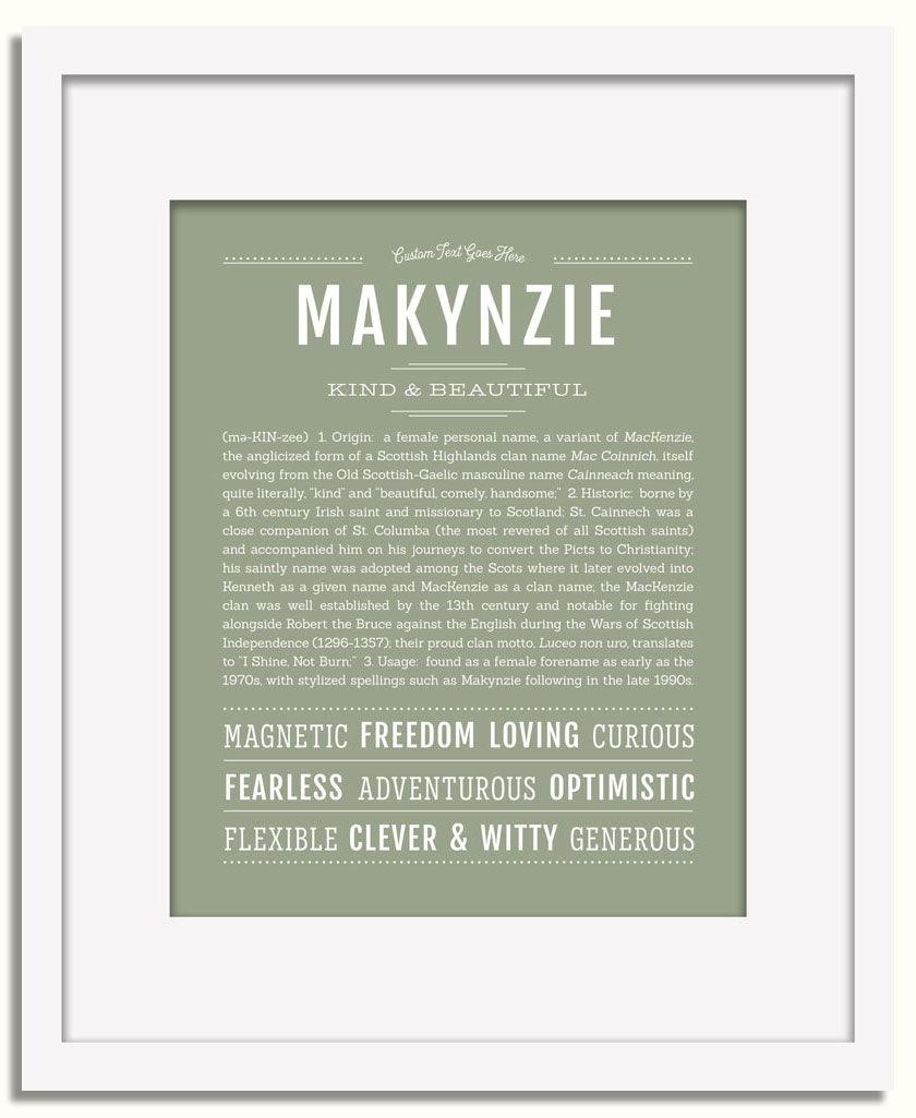 Frame Options | Sage | White Frame, Matted