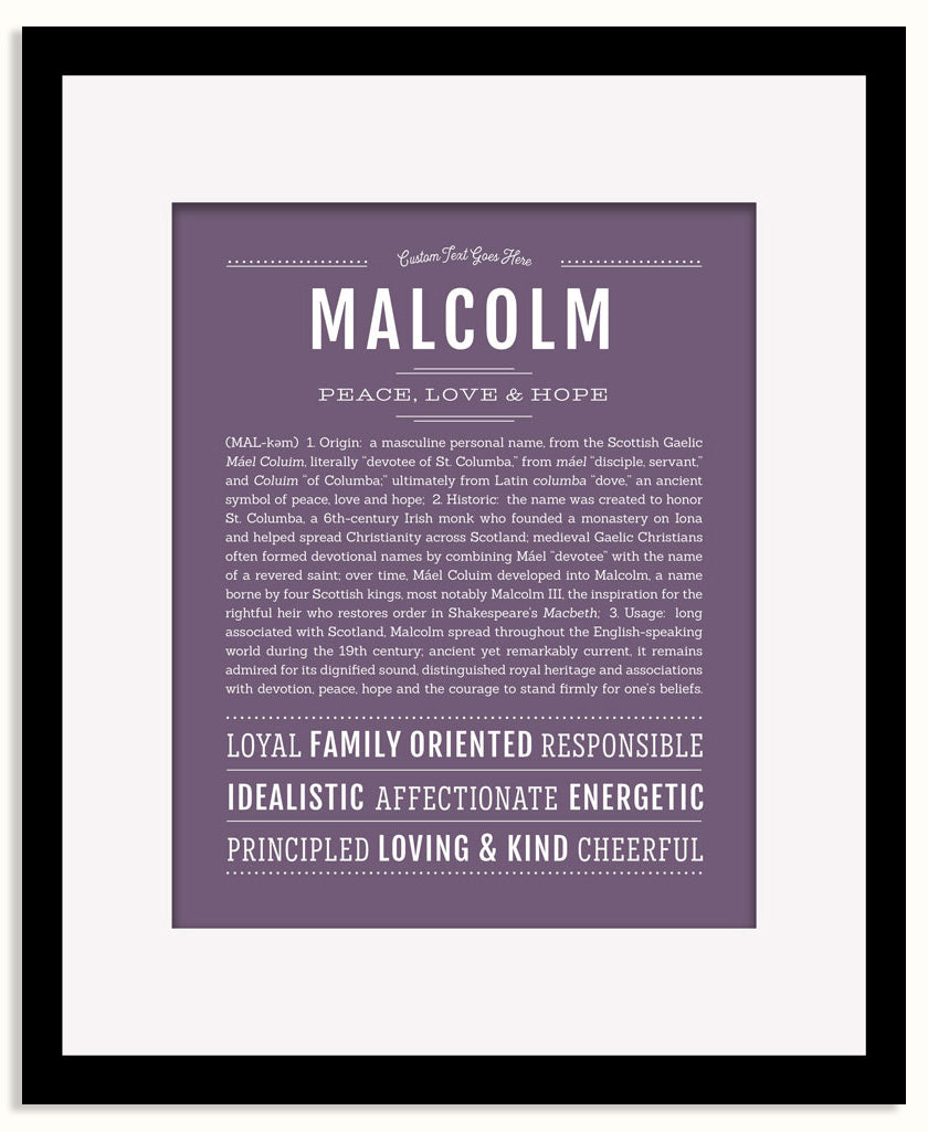 Frame Options | Deep Purple | Maple Frame, Matted