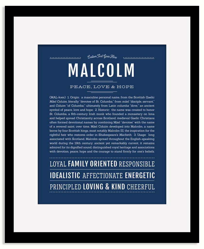 Frame Options | Midnight Blue | Maple Frame, Matted
