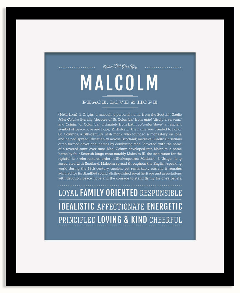 Frame Options | Steele Blue | Maple Frame, Matted