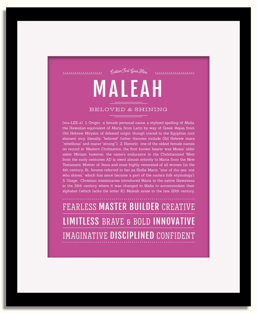 Frame Options | Dark Pink | Black Frame, Matted