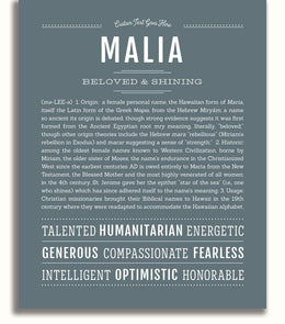 Malia Personalized Name Meaning Art Prints – Name Stories
