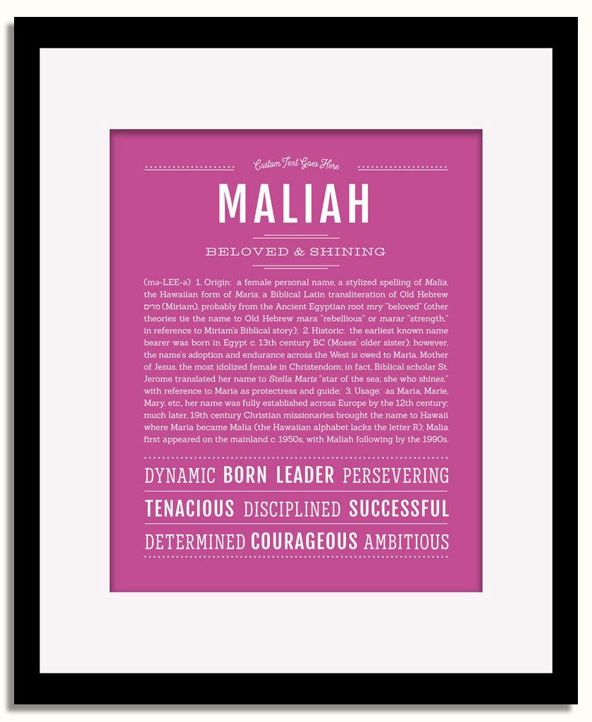 Frame Options | Dark Pink | Black Frame, Matted