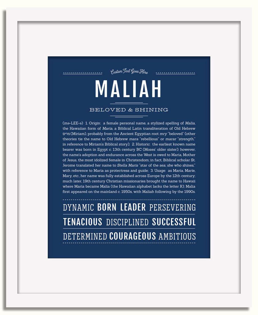 Frame Options | Midnight Blue | White Frame, Matted