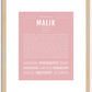 Malik | Name Art Print