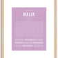 Malik | Name Art Print