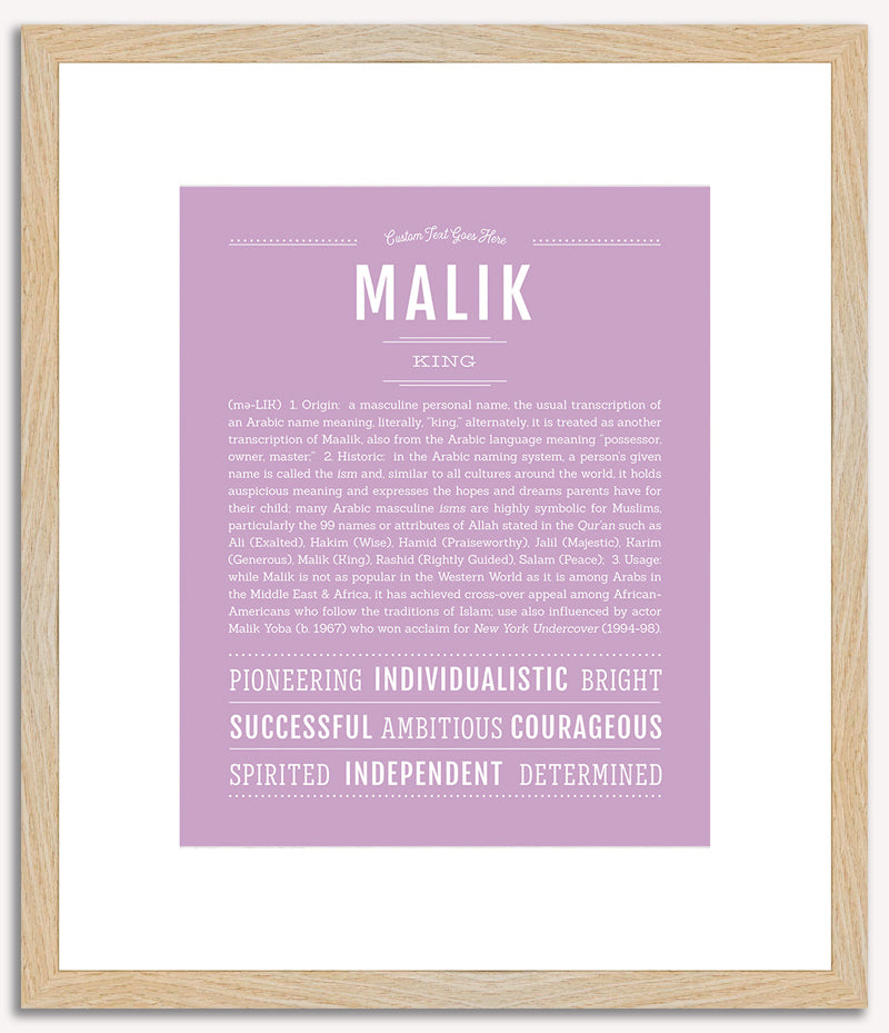 Malik | Name Art Print