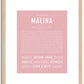 Malina | Name Art Print