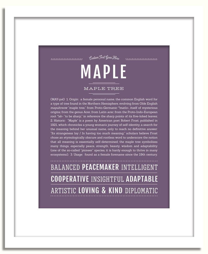 Maple Personalized Name Meaning Art Prints – Name Stories
