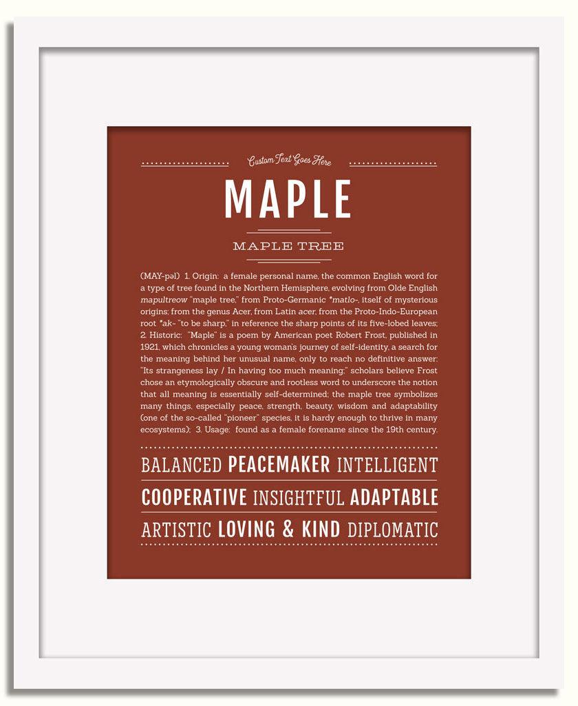 Maple Personalized Name Meaning Art Prints – Name Stories