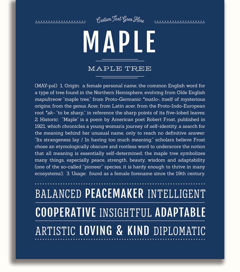 Maple Personalized Name Meaning Art Prints – Name Stories