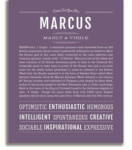 Marcus | Name Art Print – Name Stories