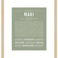 Mari | Name Art Print