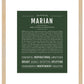 Marian | Name Art Print