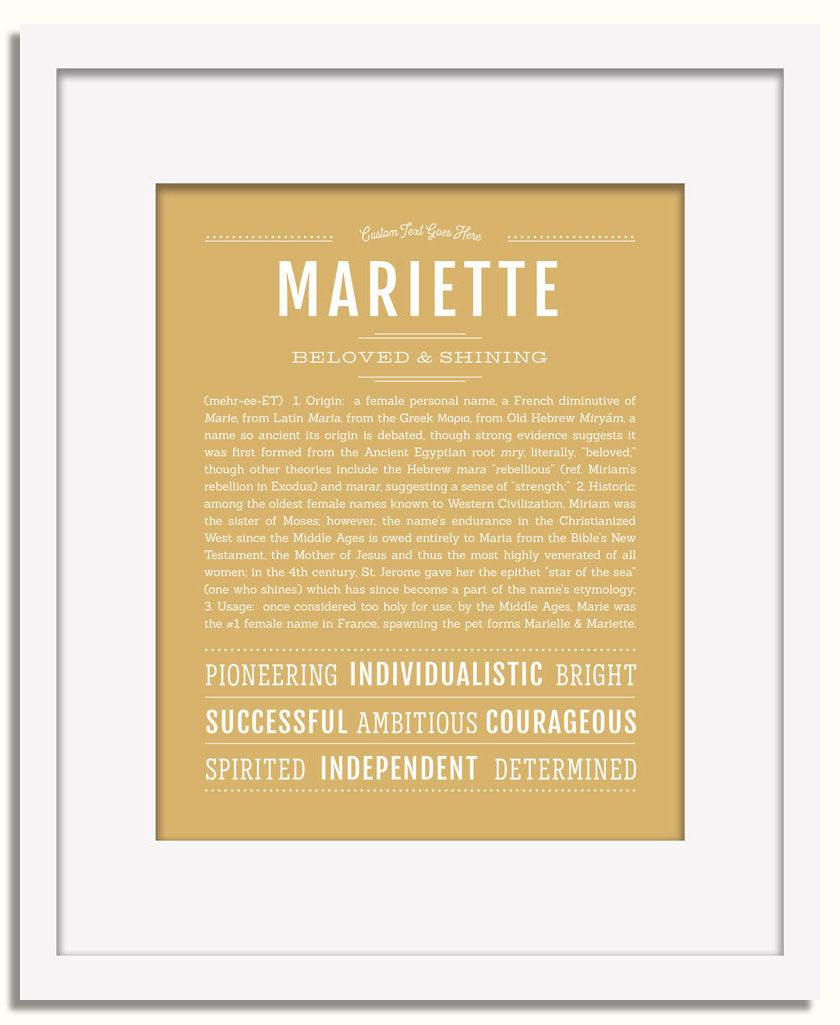 Frame Options | Matte Gold | White Frame, Matted