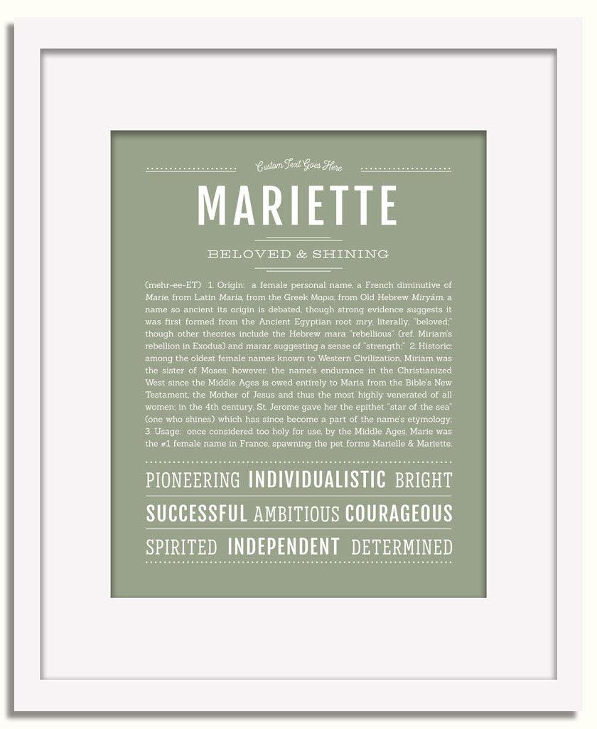 Frame Options | Sage | White Frame, Matted