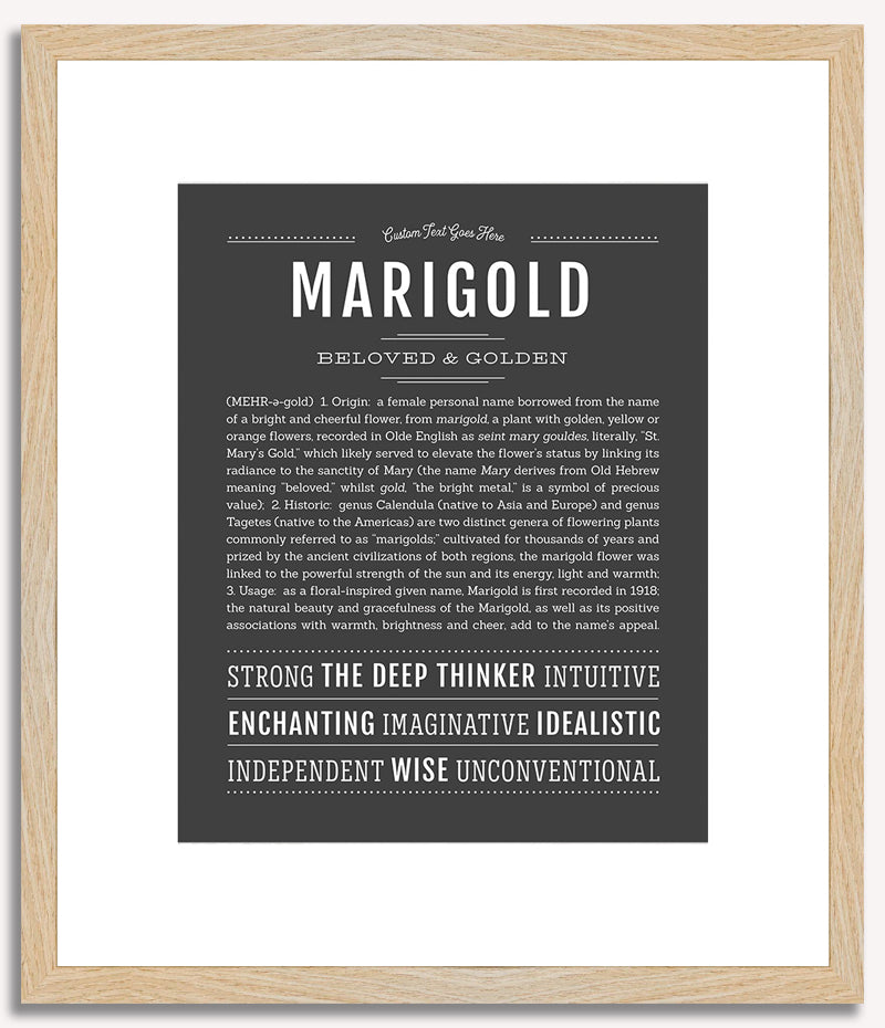 Marigold | Name Art Print