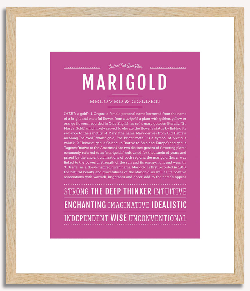 Marigold | Name Art Print