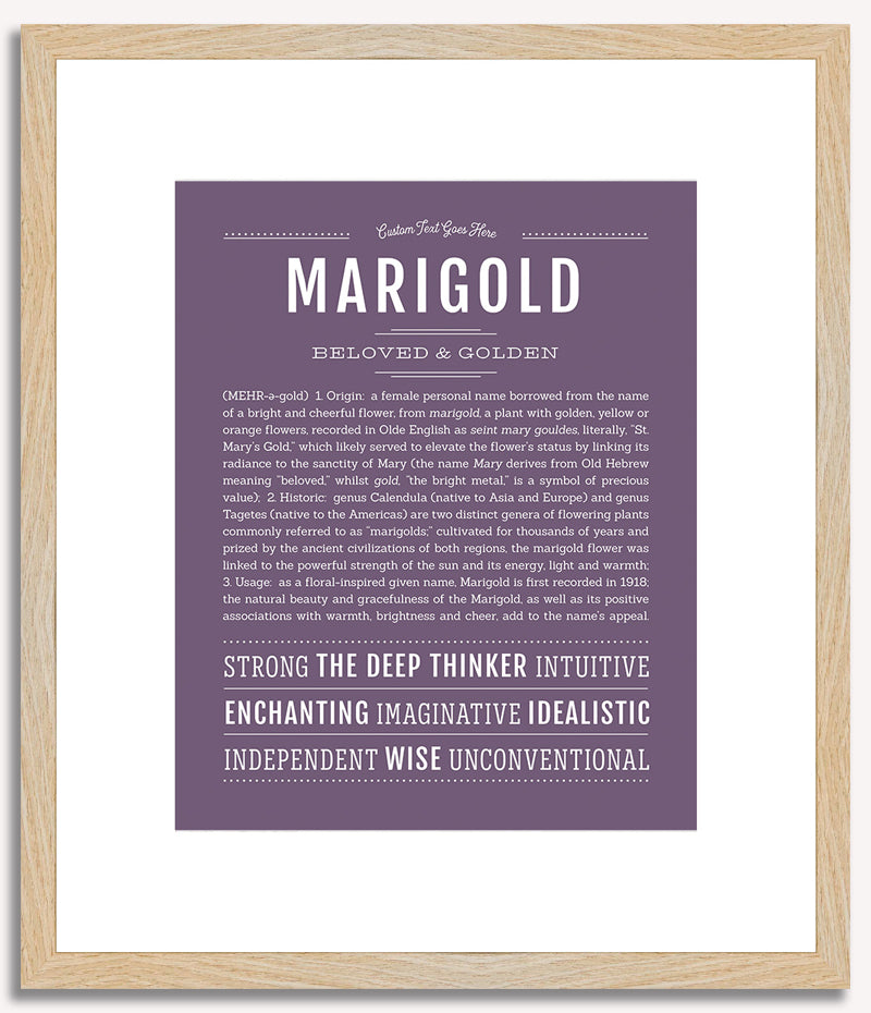 Marigold | Name Art Print