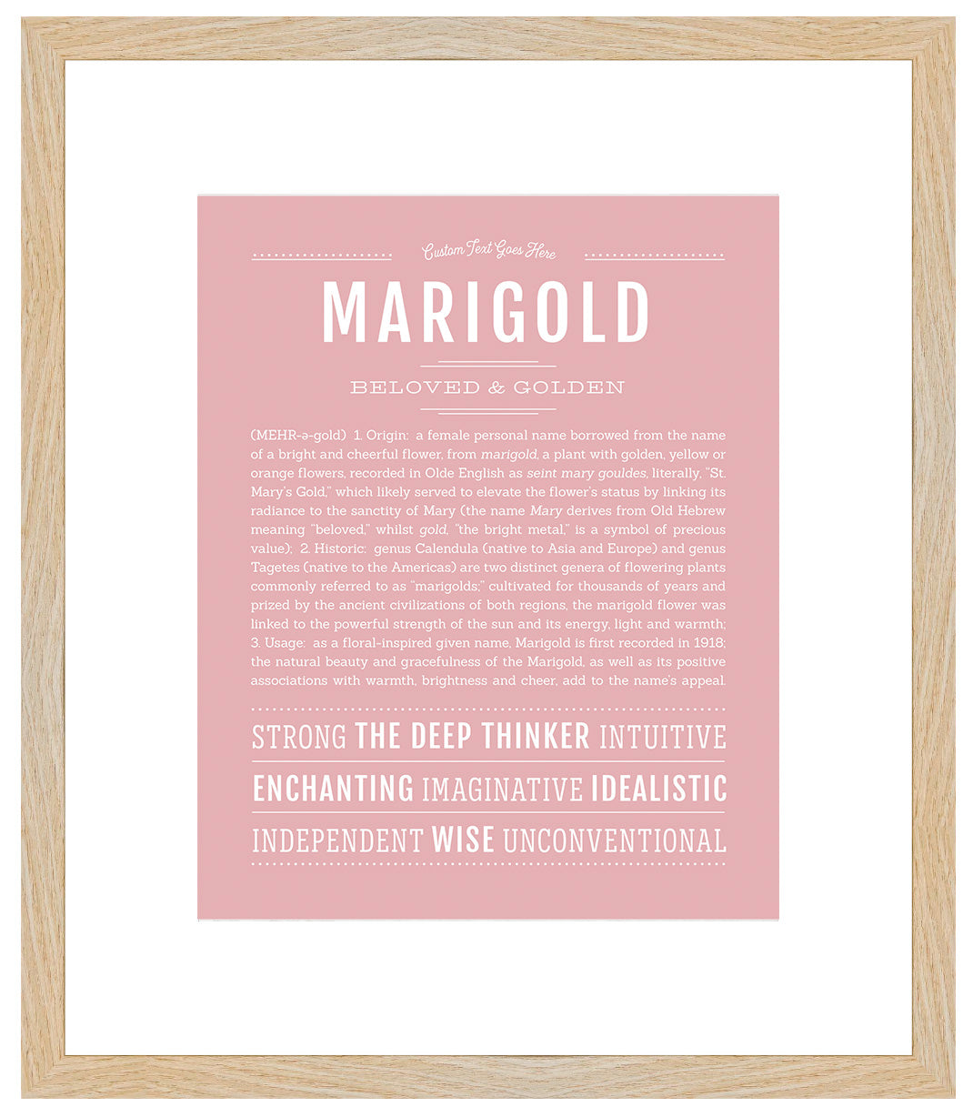 Marigold | Name Art Print