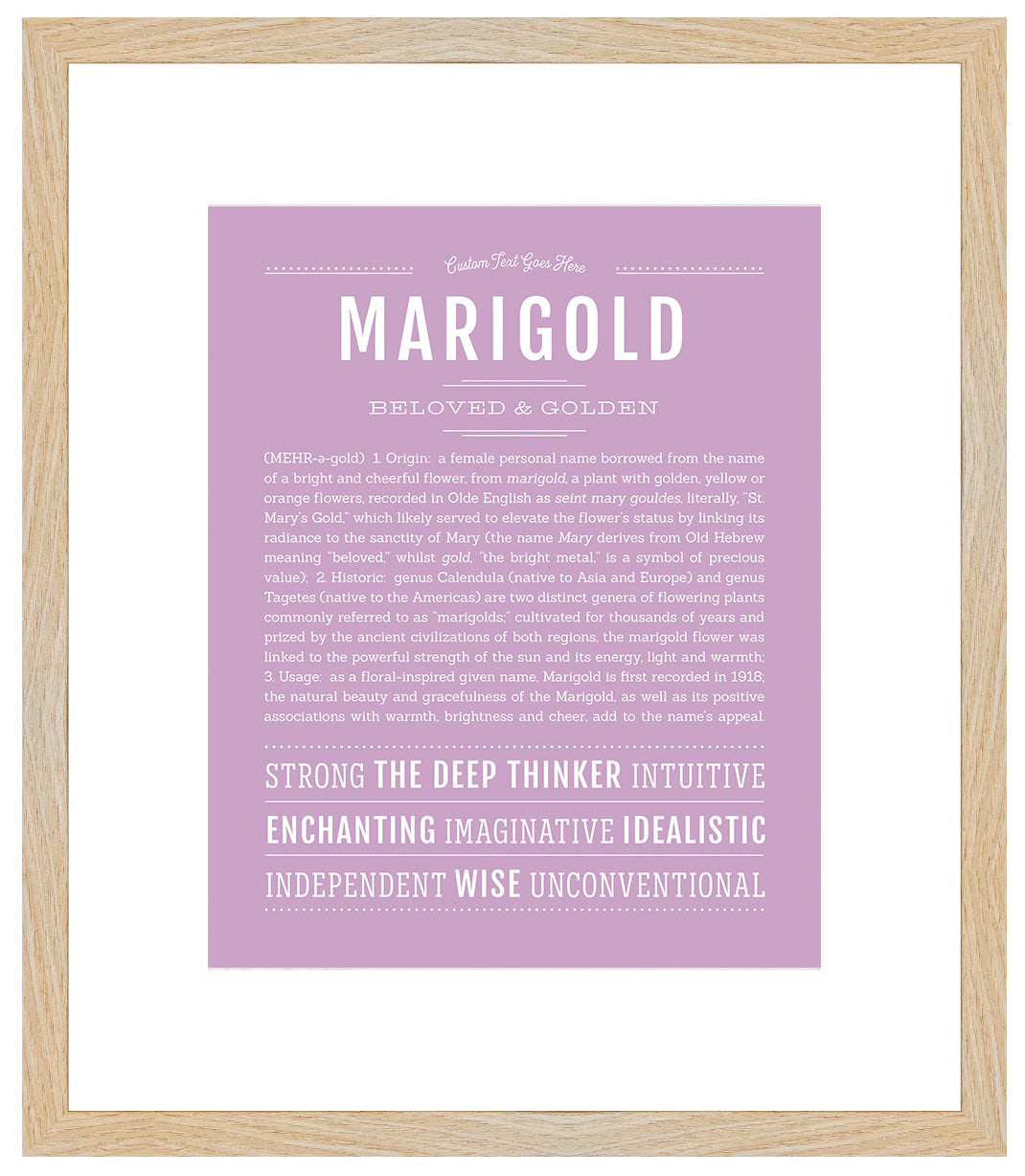 Marigold | Name Art Print