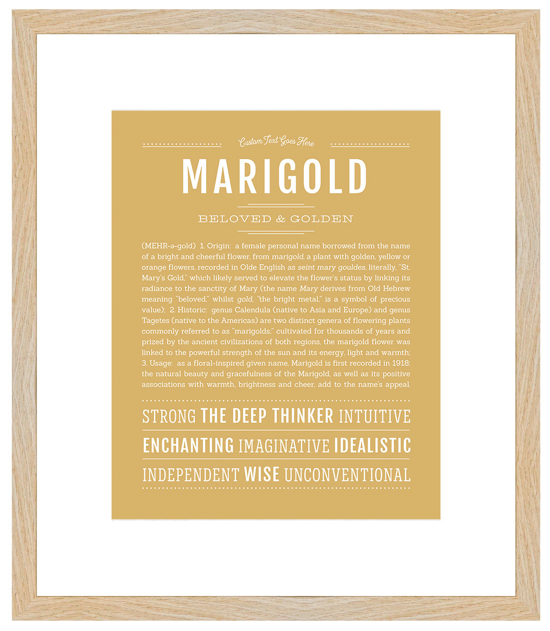 Marigold | Name Art Print