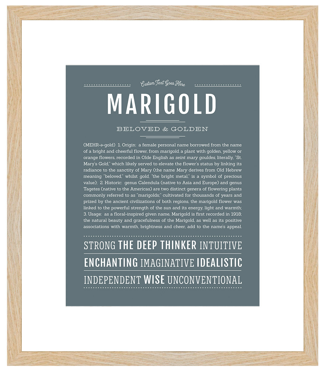 Marigold | Name Art Print