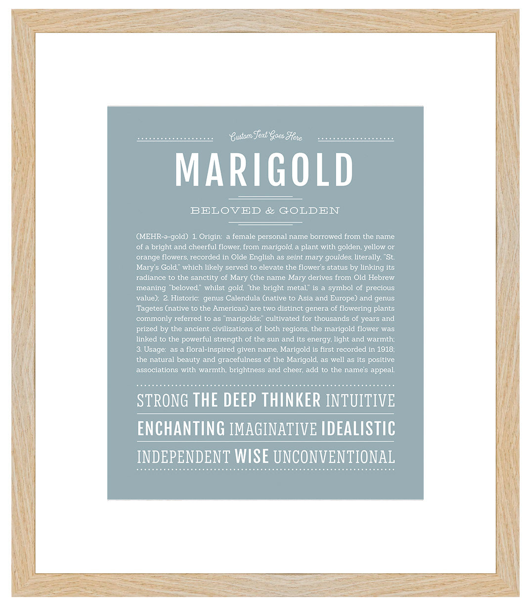 Marigold | Name Art Print