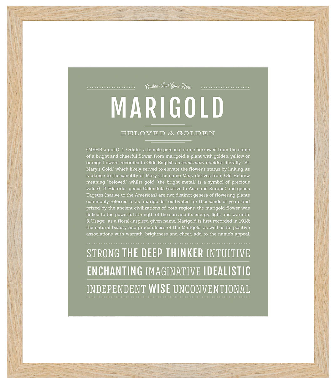 Marigold | Name Art Print