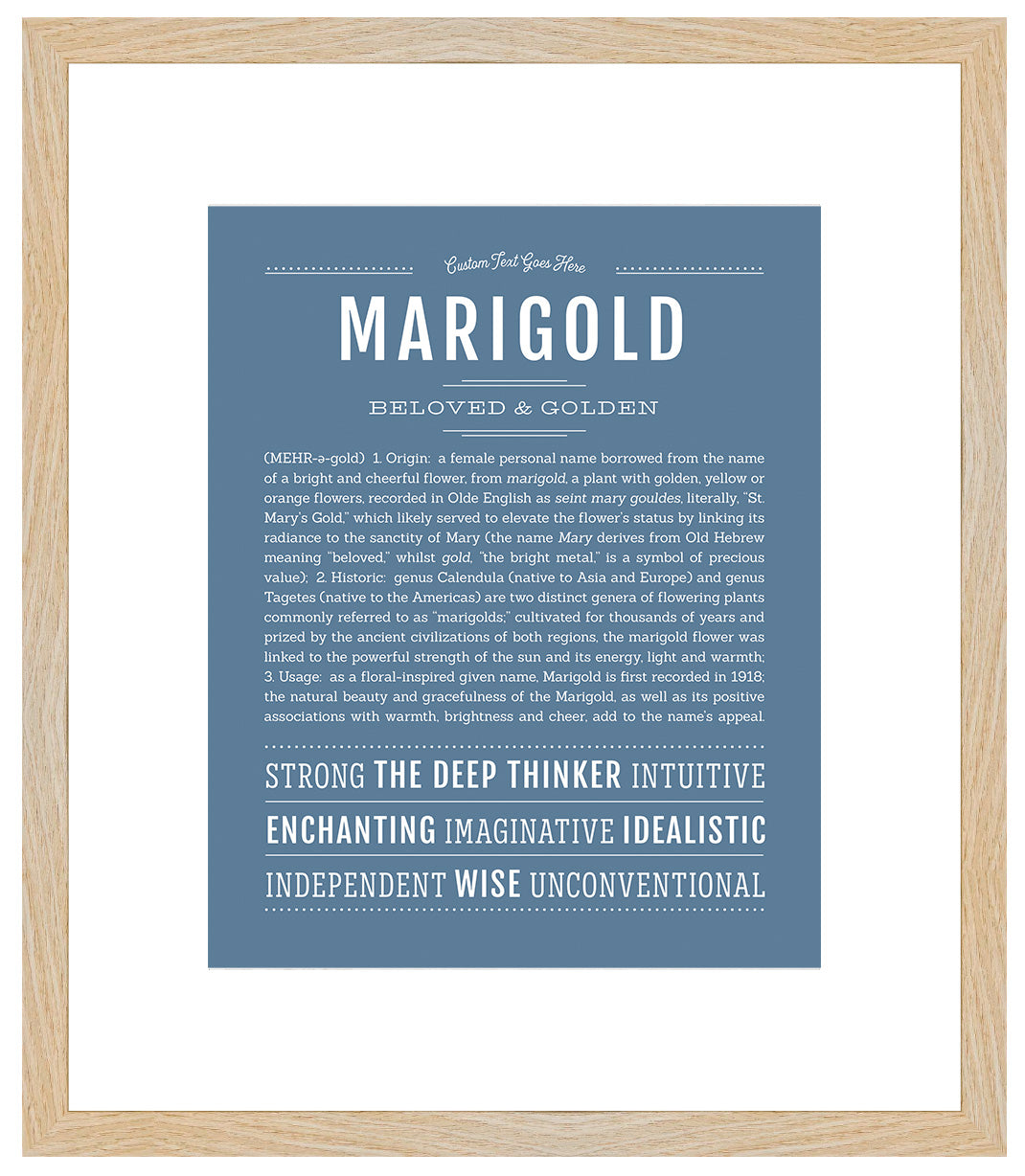 Marigold | Name Art Print