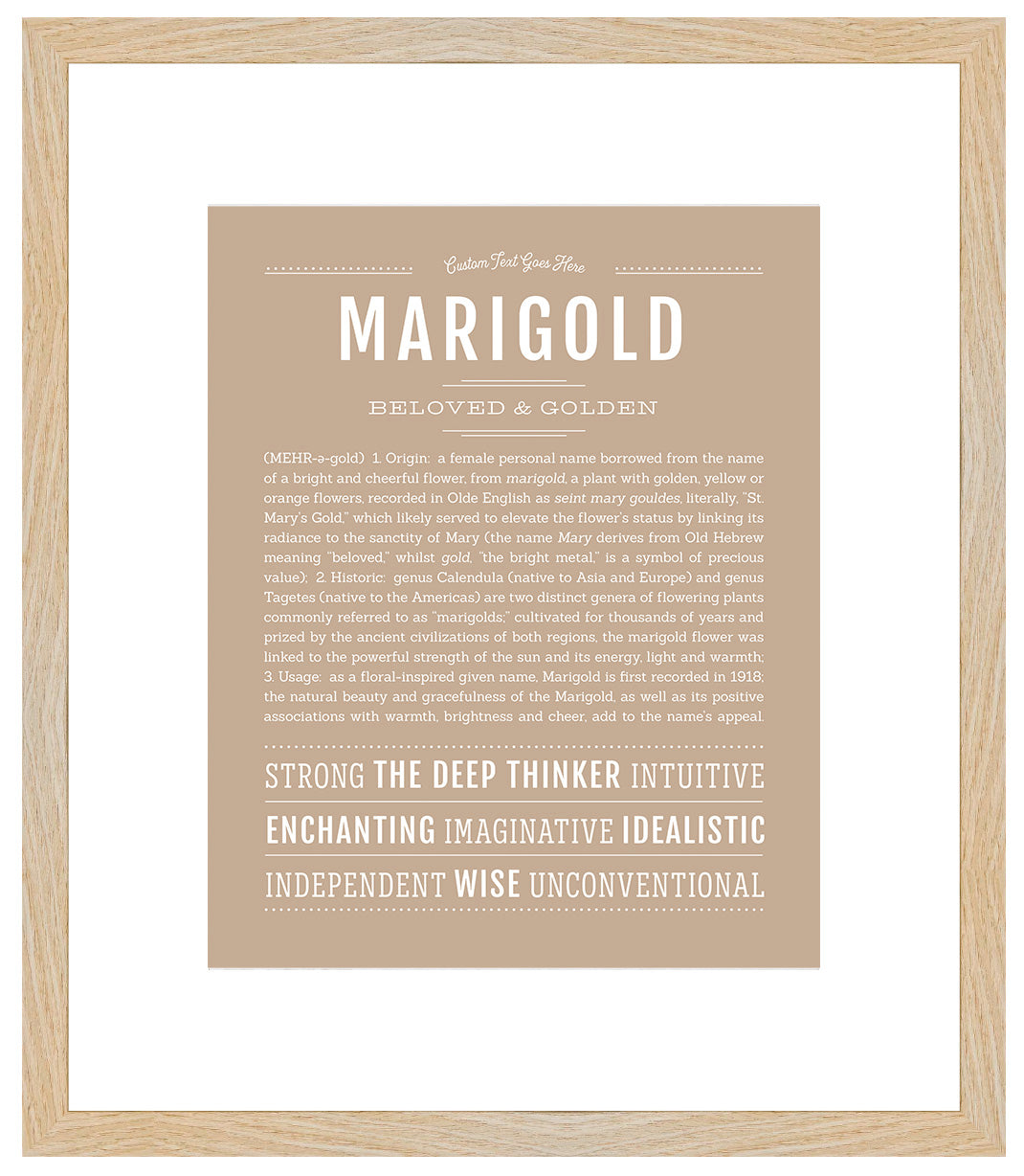 Marigold | Name Art Print