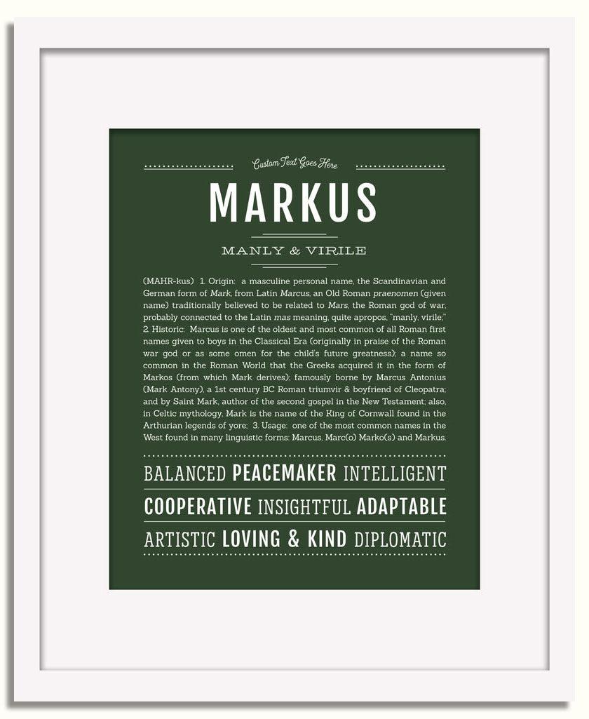 Markus Personalized Name Meaning Art Prints – Name Stories