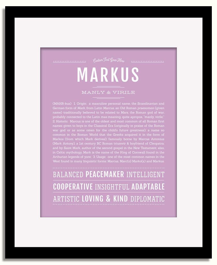 Markus Personalized Name Meaning Art Prints – Name Stories