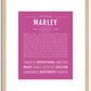 Marley (female) | Name Art Print