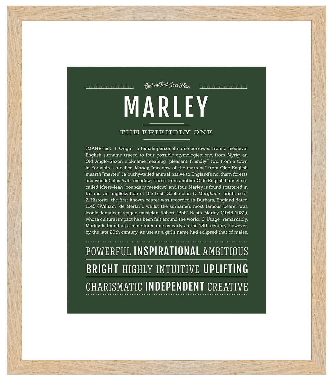 Marley (female) | Name Art Print