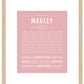 Marley (female) | Name Art Print