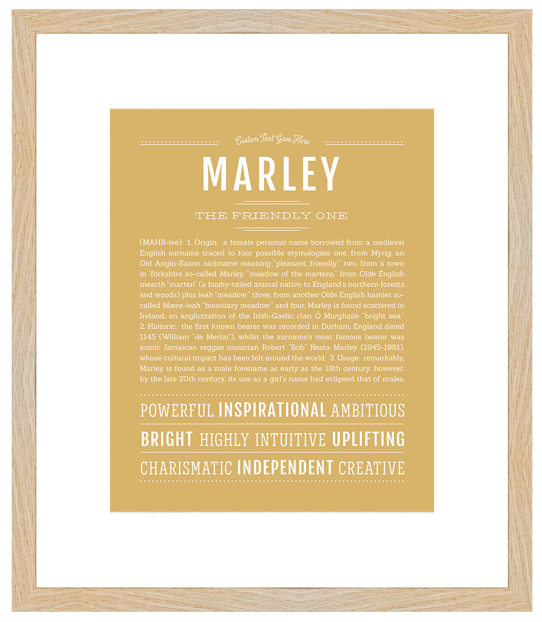 Marley (female) | Name Art Print