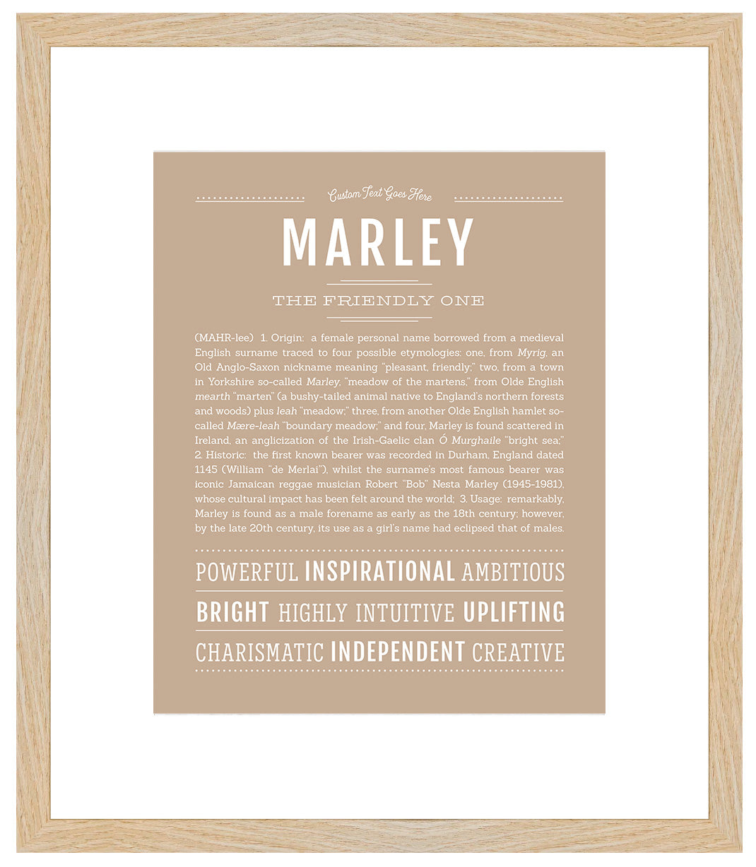 Marley (female) | Name Art Print