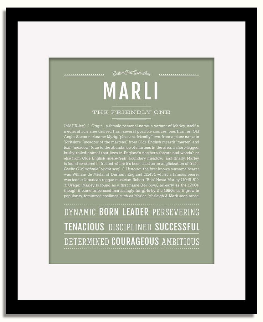 Frame Options | Sage | Black Frame, Matted