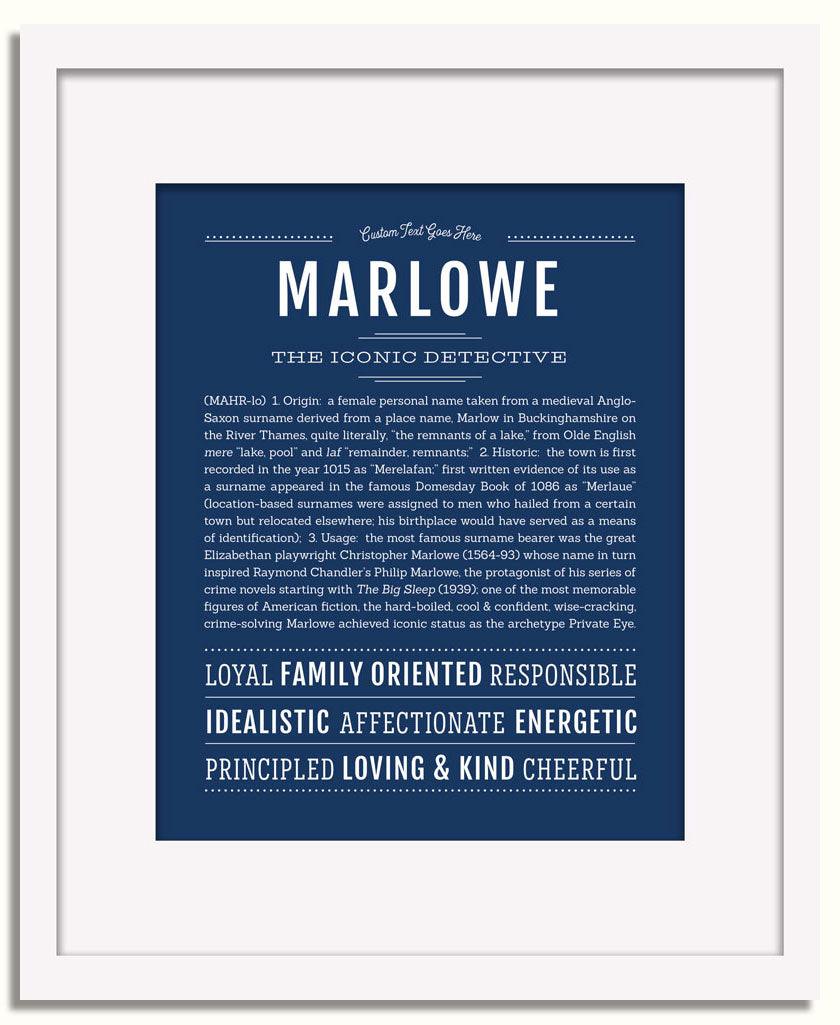 Frame Options | Midnight Blue | White Frame, Matted