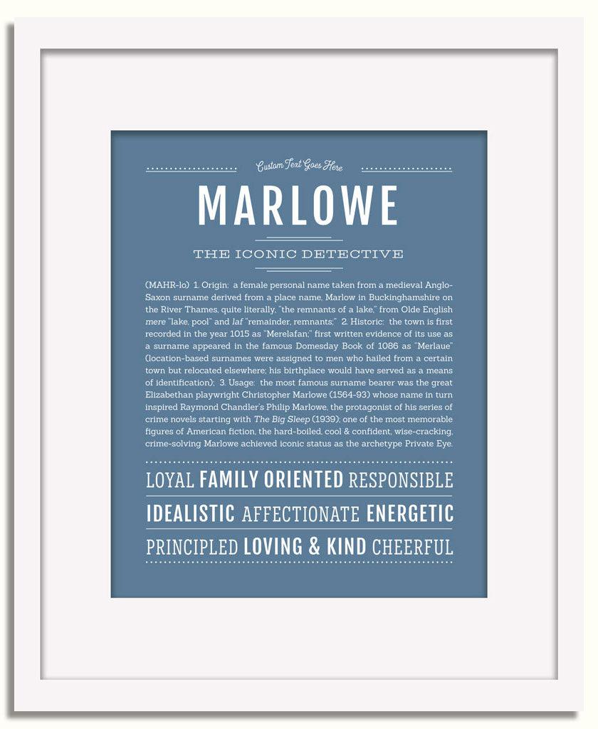 Frame Options | Steele Blue | White Frame, Matted