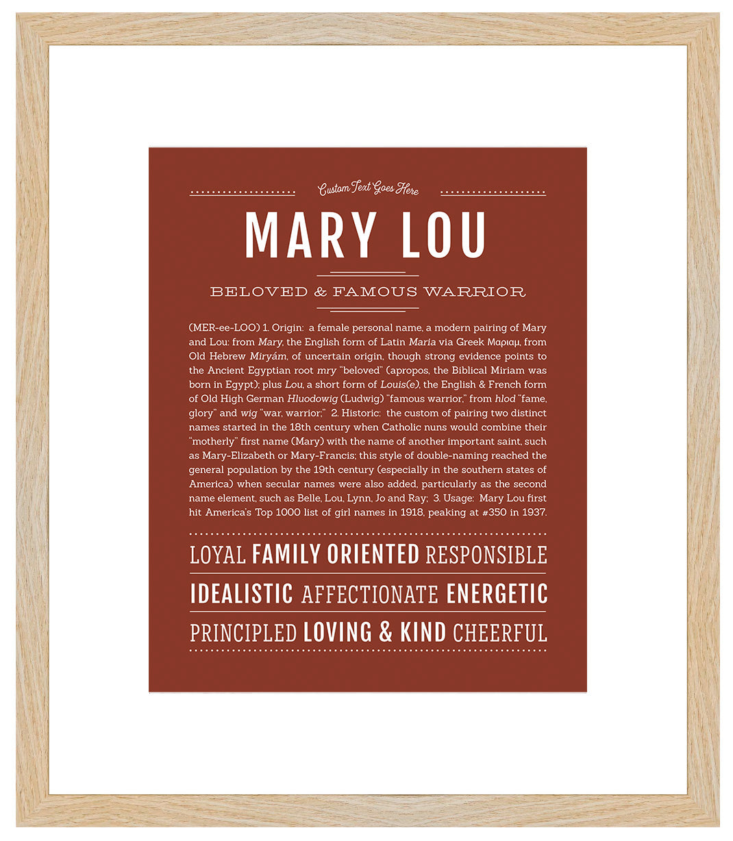 Mary Lou | Name Art Print