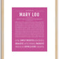 Mary Lou | Name Art Print