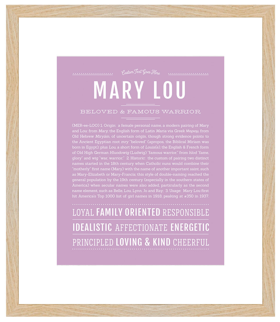 Mary Lou | Name Art Print