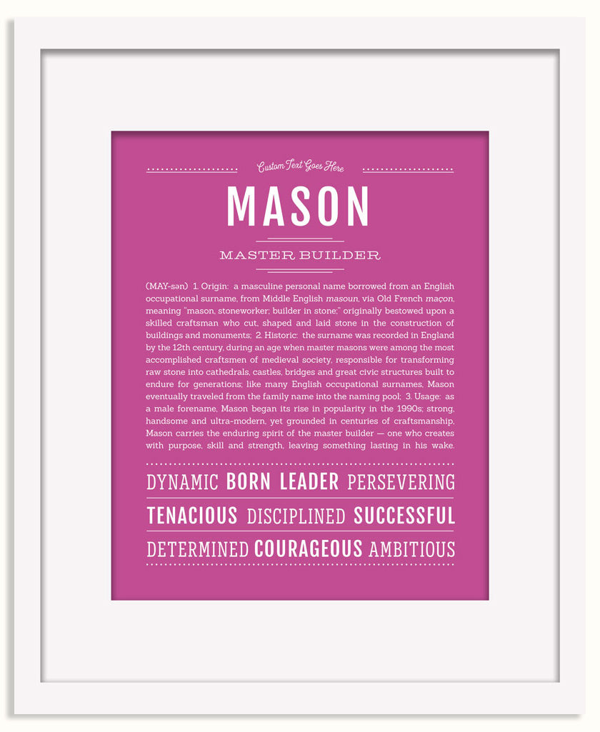 Frame Options | Dark Pink | Black Frame, Matted